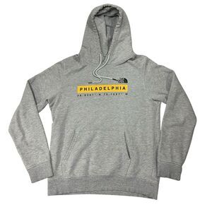 The North Face Philadelphia‎ Hoodie Men's Medium Gray Spellout Pullover